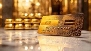 carte bancaire visa premier elegante en main