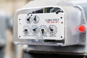 compteur de gaz avec chiffres lumineux