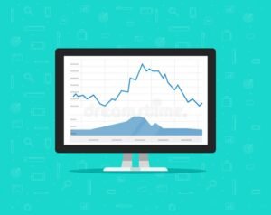 ecran dordinateur avec graphiques boursiers animes