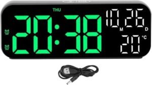 horloge digitale avec icones denergie verte