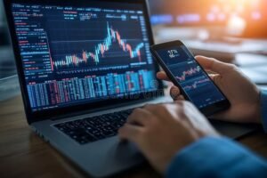 investisseur analysant graphiques boursiers modernes