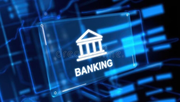 logo abstrait de banque numerique moderne