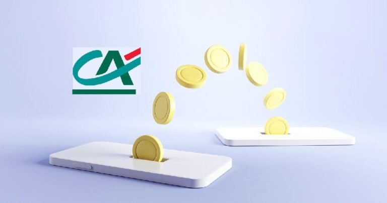 logo credit agricole avec piles de pieces
