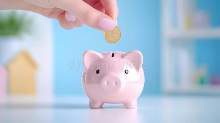 main deposant billets dans une maison miniature