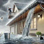 Comment Choisir Une Assurance Habitation Adaptée Aux Fuites D’eau maison-avec-gouttieres-et-eau-coulante-visible