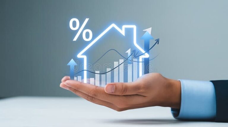 maison avec graphique de croissance superpose