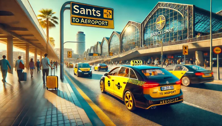 taxi moderne circulant entre gare et aeroport