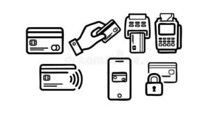 telephone avec icone de credit clair