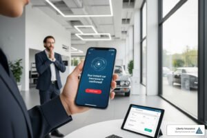 telephone et voiture agence assurance moderne